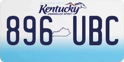 KY license plate 896UBC