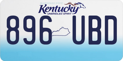 KY license plate 896UBD