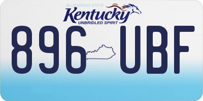 KY license plate 896UBF