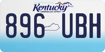 KY license plate 896UBH
