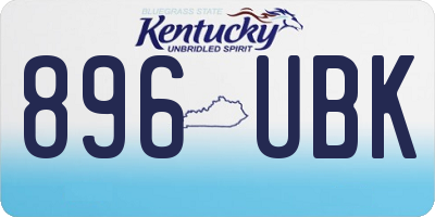 KY license plate 896UBK