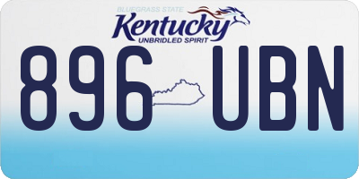 KY license plate 896UBN