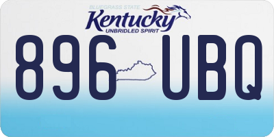 KY license plate 896UBQ