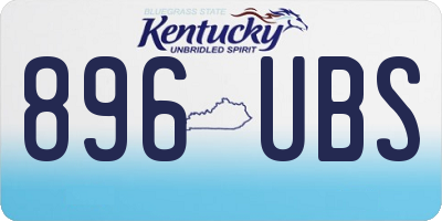 KY license plate 896UBS