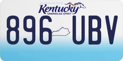 KY license plate 896UBV