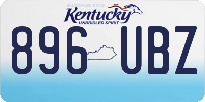 KY license plate 896UBZ