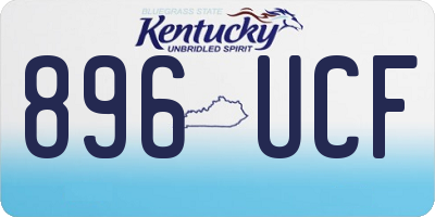 KY license plate 896UCF