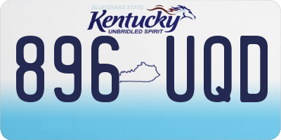 KY license plate 896UQD