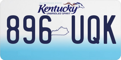KY license plate 896UQK
