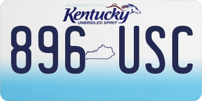 KY license plate 896USC