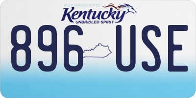 KY license plate 896USE