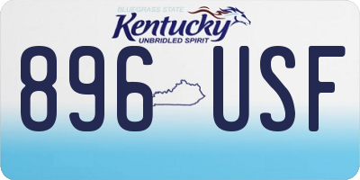 KY license plate 896USF