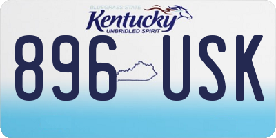 KY license plate 896USK