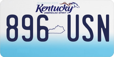 KY license plate 896USN