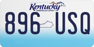 KY license plate 896USQ
