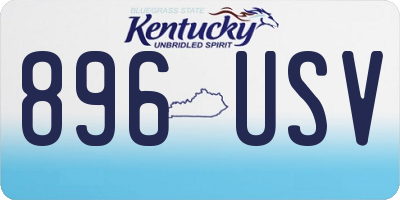 KY license plate 896USV
