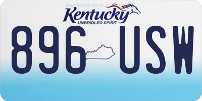 KY license plate 896USW