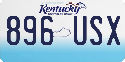KY license plate 896USX