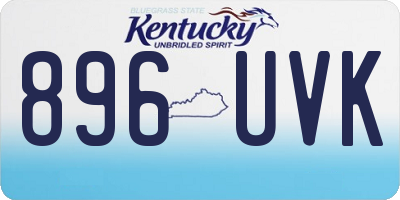 KY license plate 896UVK