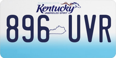 KY license plate 896UVR