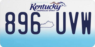 KY license plate 896UVW