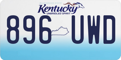 KY license plate 896UWD
