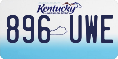 KY license plate 896UWE