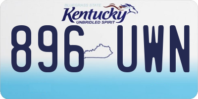 KY license plate 896UWN
