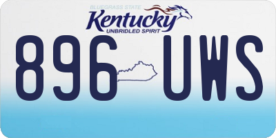 KY license plate 896UWS