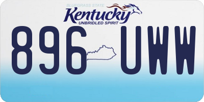 KY license plate 896UWW