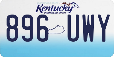 KY license plate 896UWY
