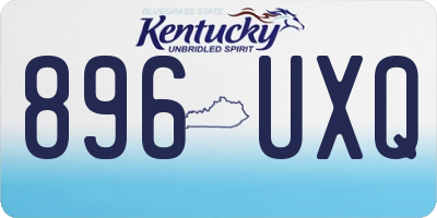 KY license plate 896UXQ