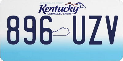 KY license plate 896UZV