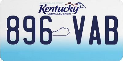 KY license plate 896VAB