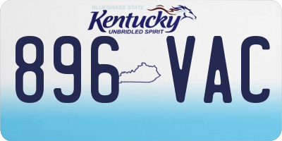 KY license plate 896VAC