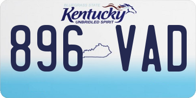 KY license plate 896VAD