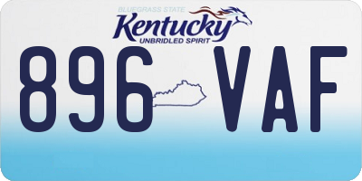 KY license plate 896VAF