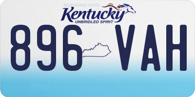 KY license plate 896VAH