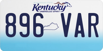 KY license plate 896VAR