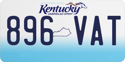KY license plate 896VAT