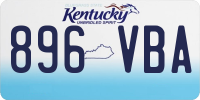 KY license plate 896VBA