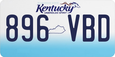 KY license plate 896VBD