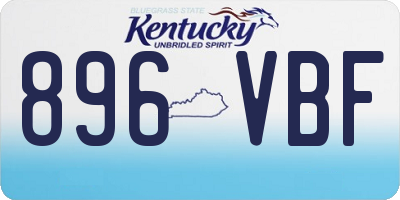 KY license plate 896VBF
