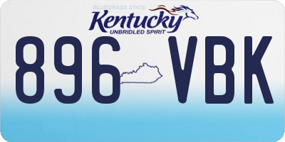 KY license plate 896VBK