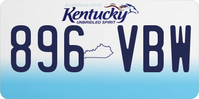 KY license plate 896VBW