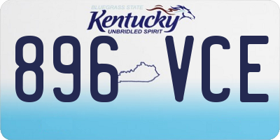 KY license plate 896VCE