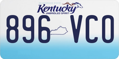 KY license plate 896VCO
