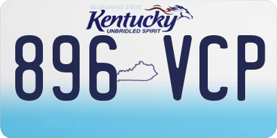 KY license plate 896VCP