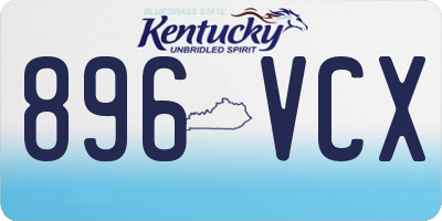 KY license plate 896VCX
