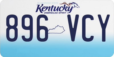 KY license plate 896VCY